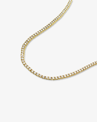 Cynthia 2MM Gold Round-Cut Tennis Choker Necklace