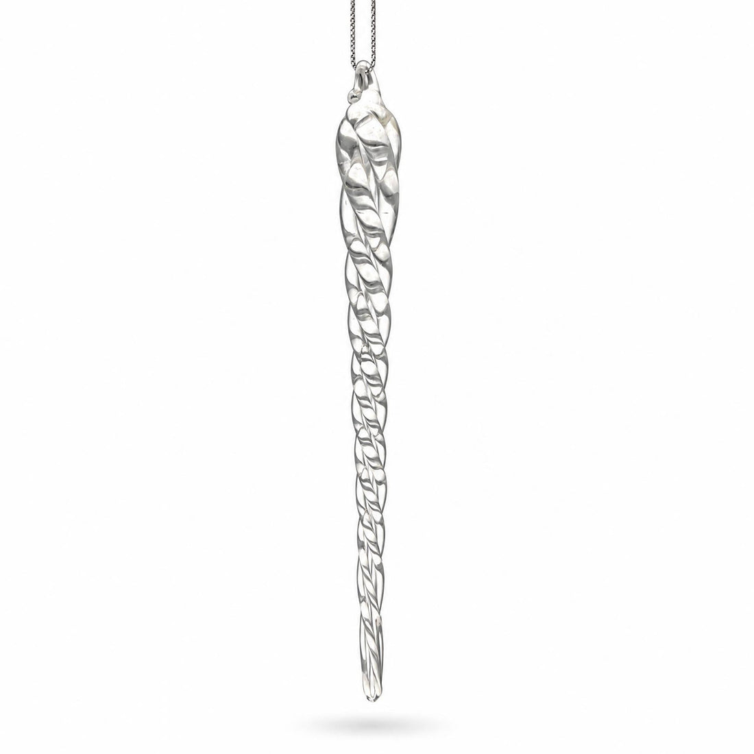 Clear Twisted Glass Icicle Winter Christmas Ornament