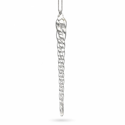 Clear Twisted Glass Icicle Winter Christmas Ornament