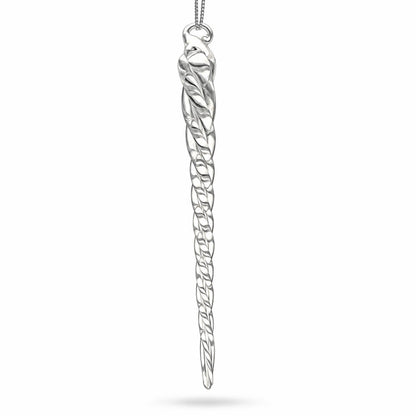Clear Twisted Glass Icicle Winter Christmas Ornament