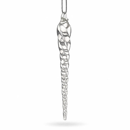 Clear Twisted Glass Icicle Winter Christmas Ornament