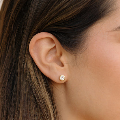 Gold Filled Diamond Bezel Studs