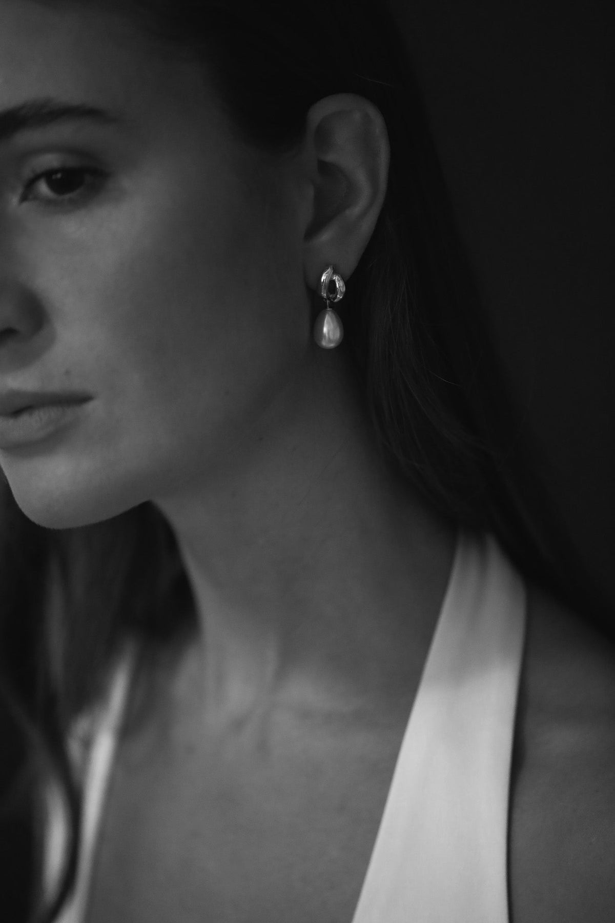 Double Orb Pearl Drop Earrings