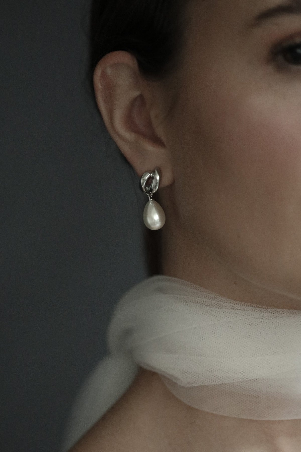 Double Orb Pearl Drop Earrings