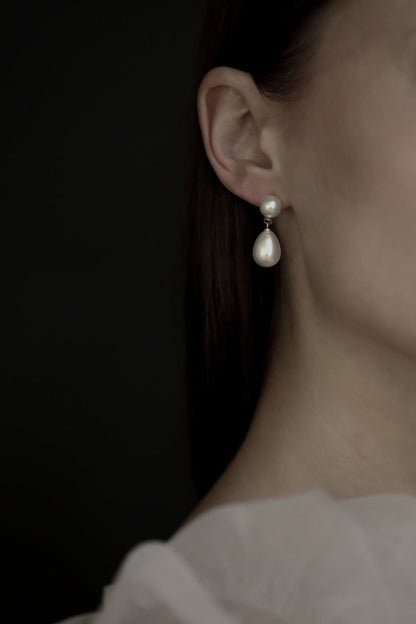 Pearl Double Drop Earrings