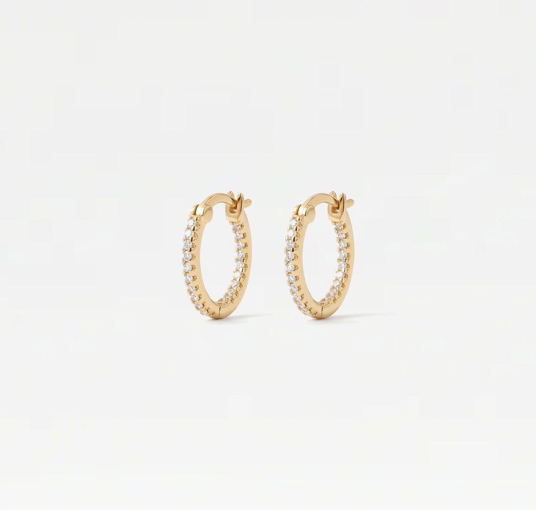 The Double Pavé Essential Huggie Hoop Earrings