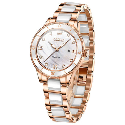 Quartz Watch Electronic Ceramic Women&