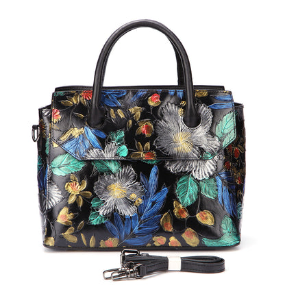 First Layer Cowhide Fashion Hand-painted Women&