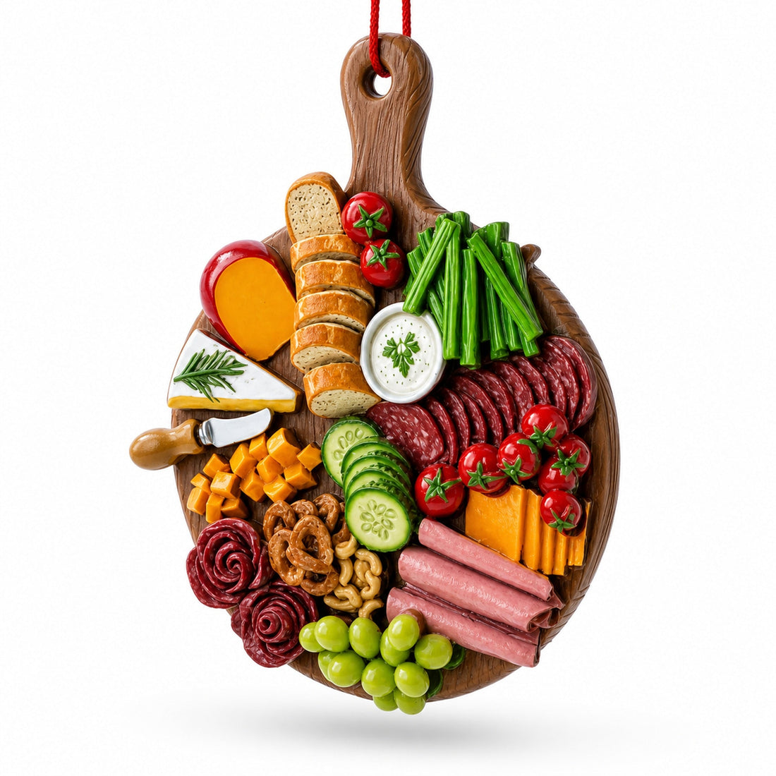 Gourmet Meat And Cheese Charcuterie Board Resin Christmas Ornament