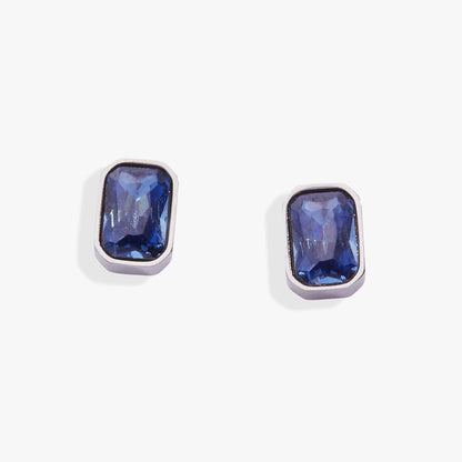 September Emerald-Cut Birthstone Stud Earrings