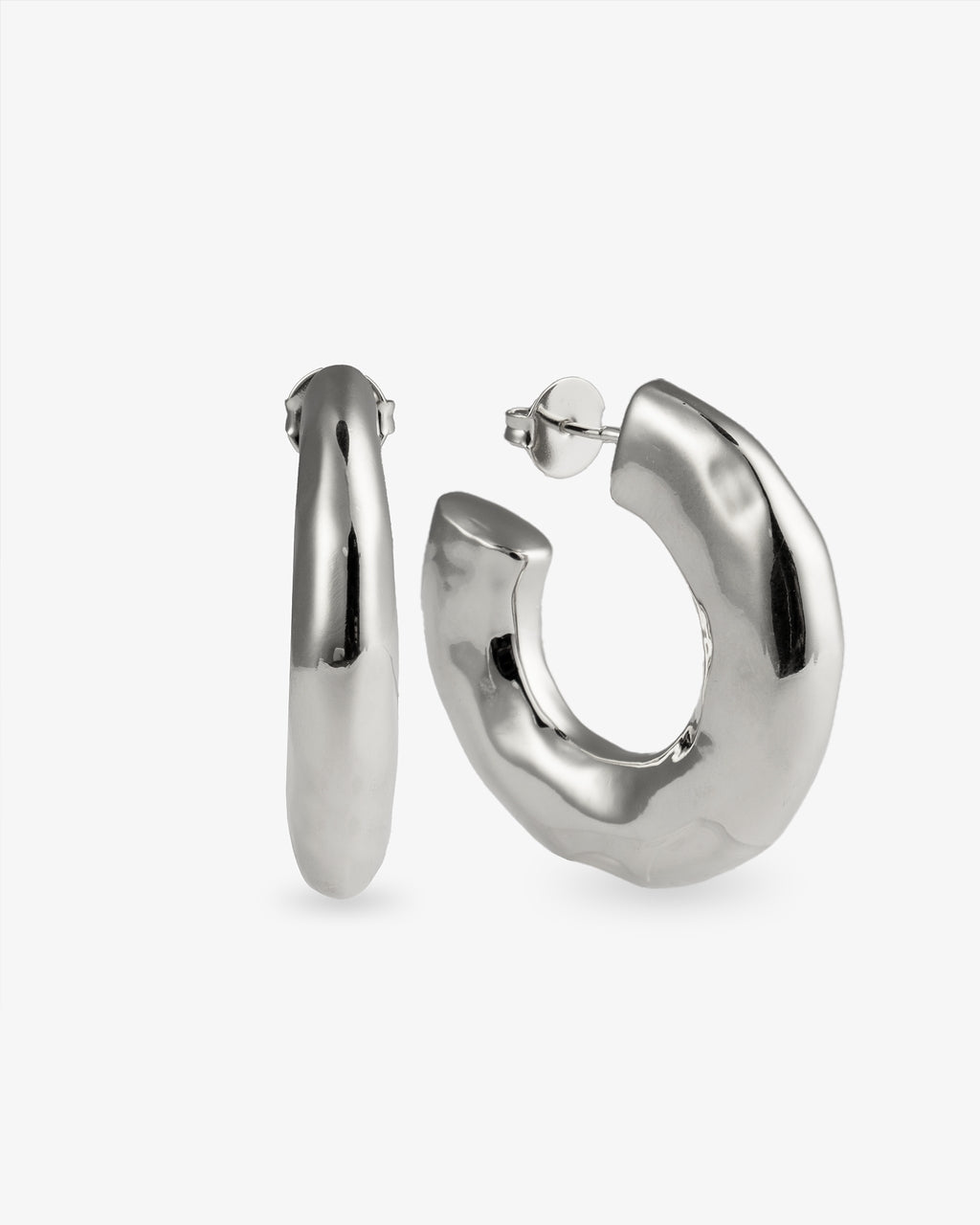 Emma Chunky Hammered Gold Hoop Earrings