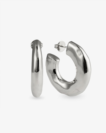 Emma Chunky Hammered Gold Hoop Earrings
