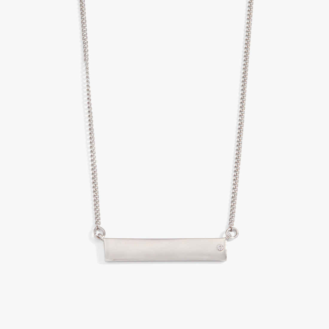 Bar Necklace with Crystal Accent