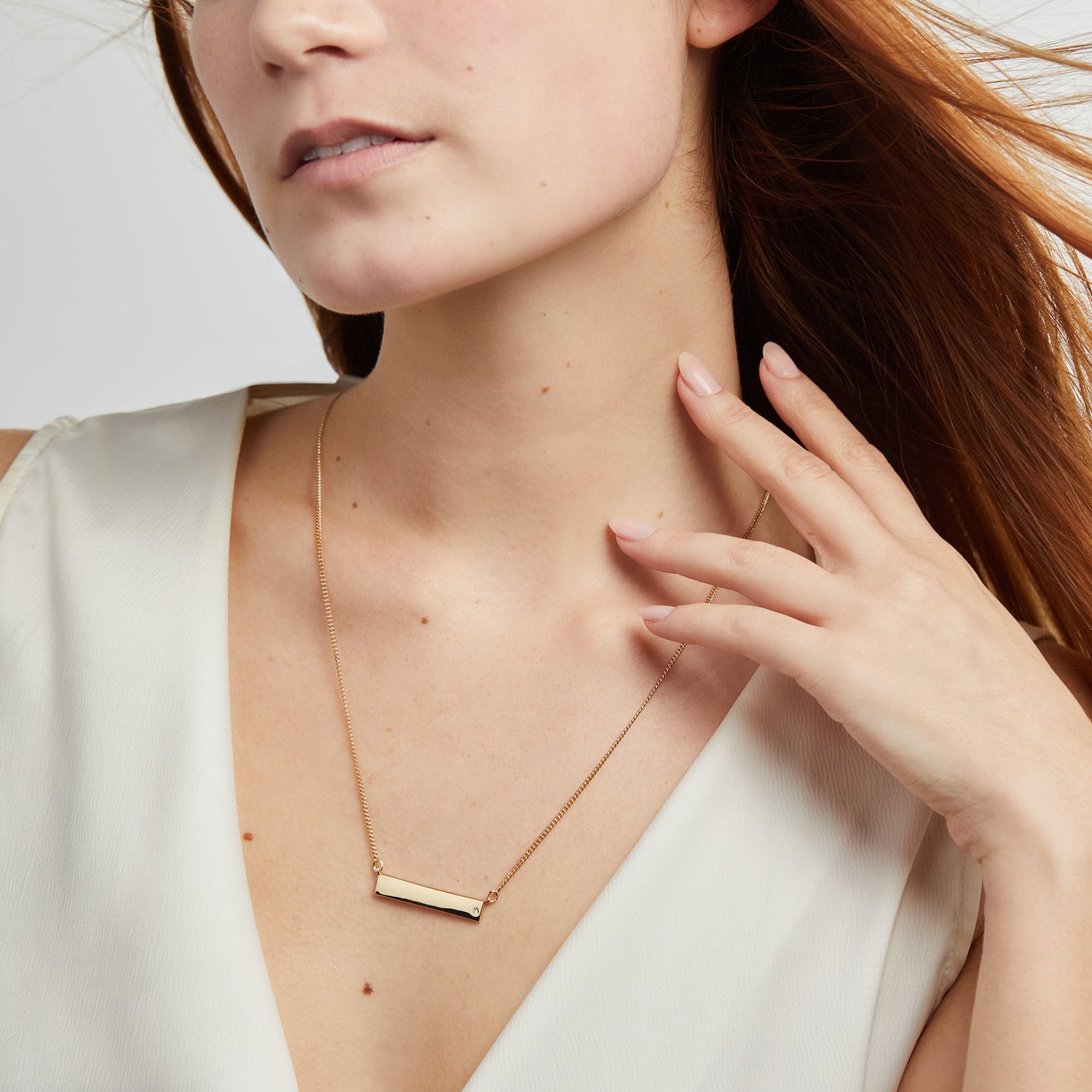 Bar Necklace with Crystal Accent