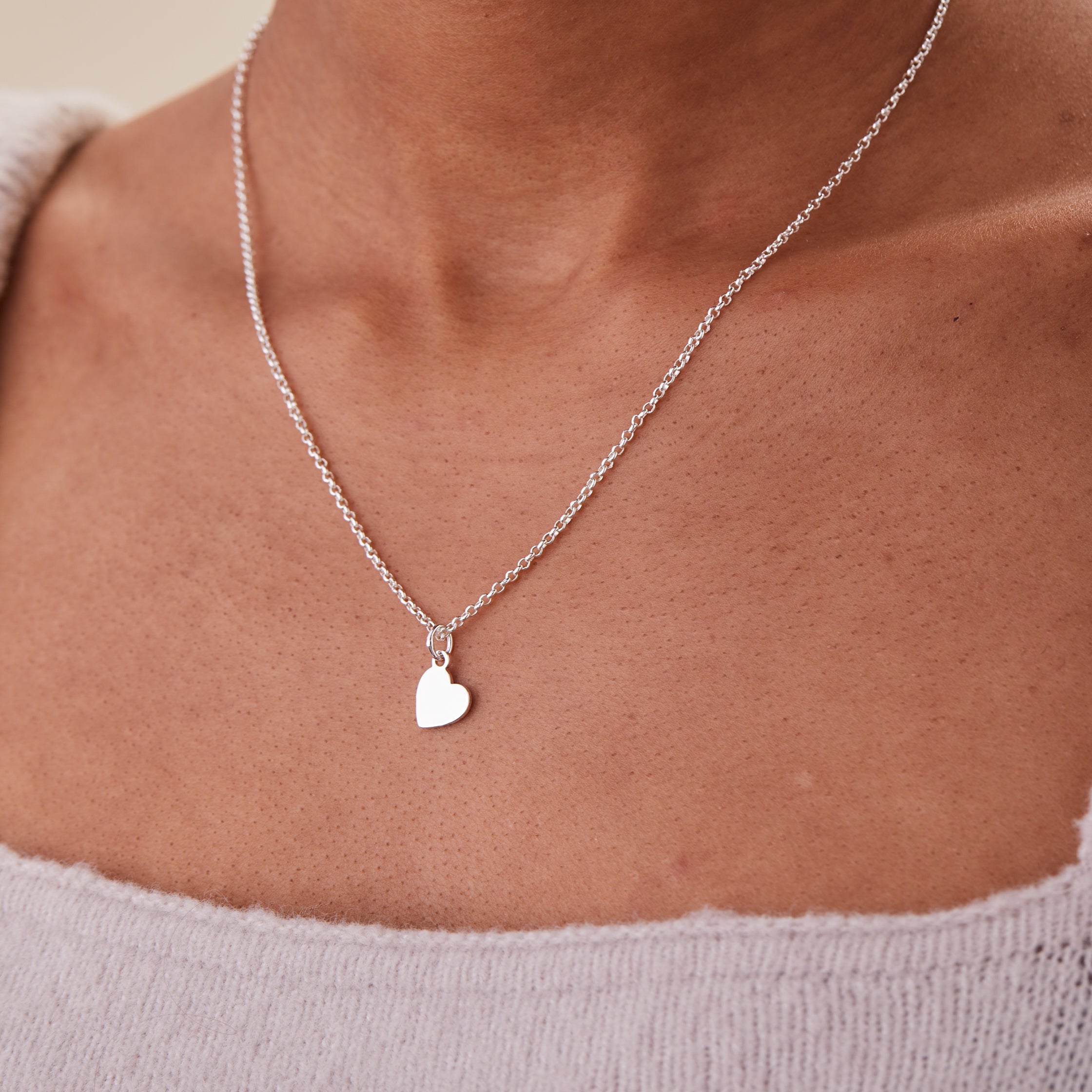 Small Heart Charm Necklace, 19&