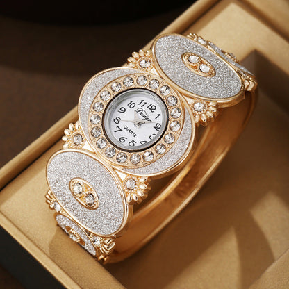 Oval Diamond Decoration Bangle Flower And Leaf Diamond Women&