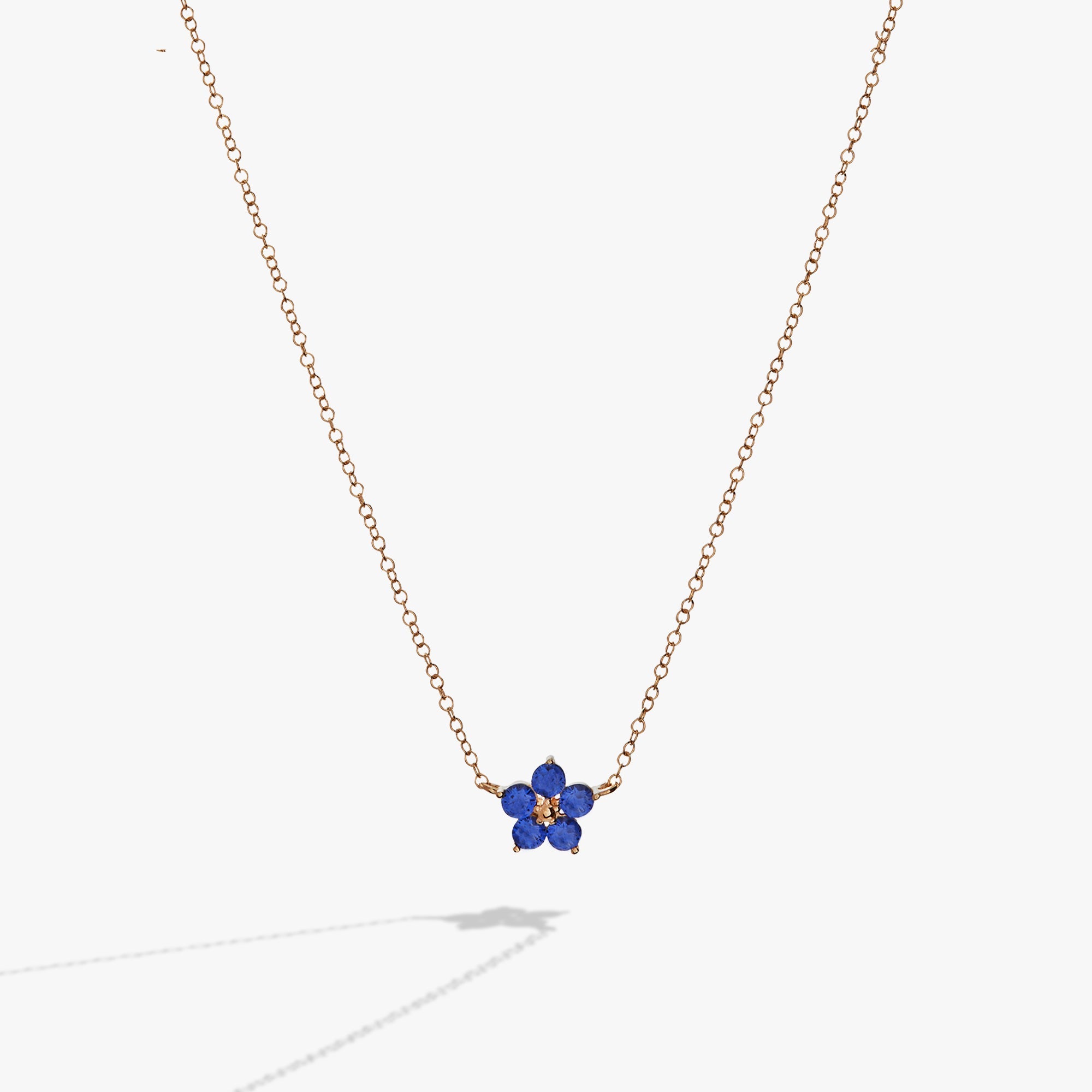 Crystal Forget-Me-Not Flower Necklace