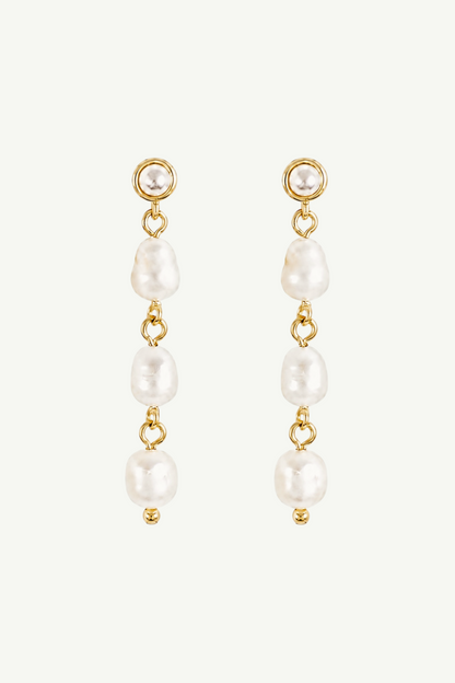 Stacked Pearl Tier Drop Earrings