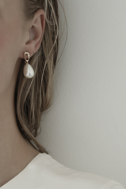 Gilded Pearl Drop Earrings