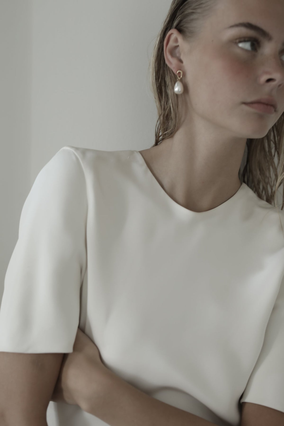 Gilded Pearl Drop Earrings