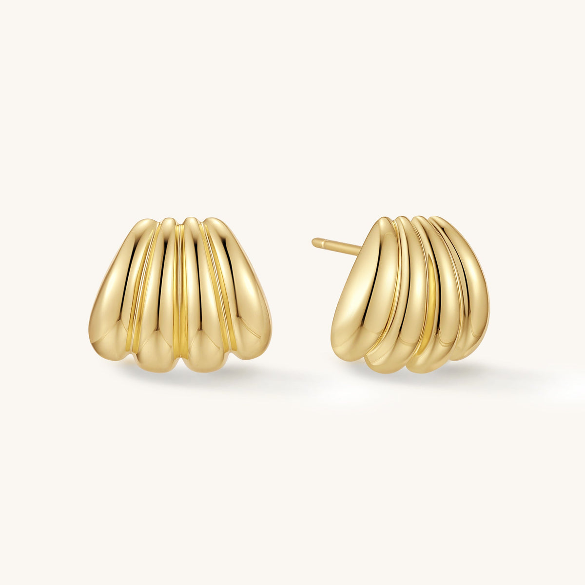 Gold Filled Scallop Earrings