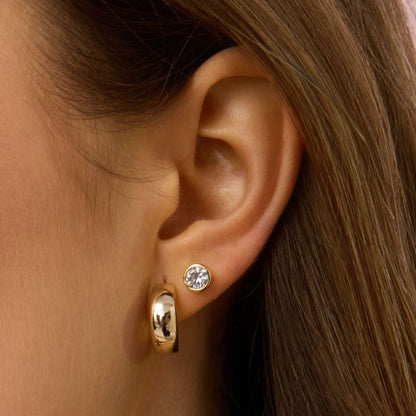 Gold Filled Diamond Bezel Studs