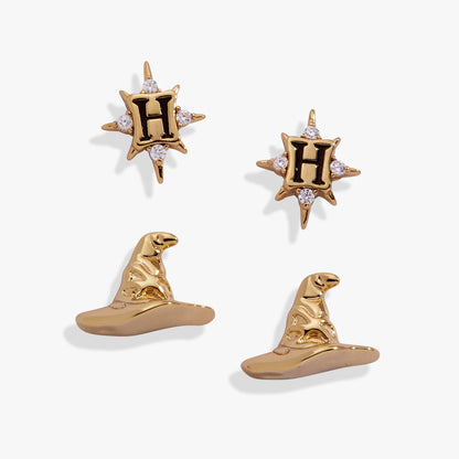 Harry Potter™ Hogwarts &amp; Sorting Hat Earring Set of 2