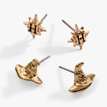 Harry Potter™ Hogwarts &amp; Sorting Hat Earring Set of 2
