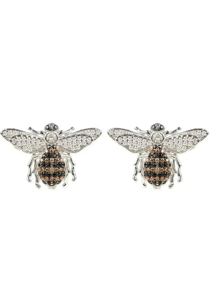 Honey Bee Stud Earrings | Sterling Silver Animal Jewelry - Femstylo