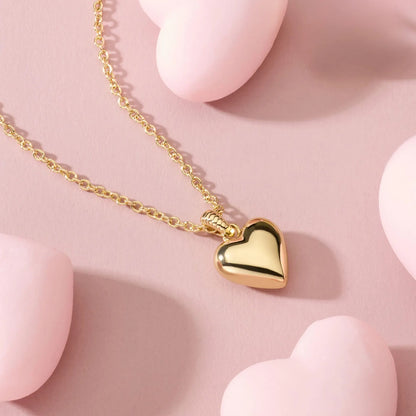 Gold Filled Puffy Heart Necklace