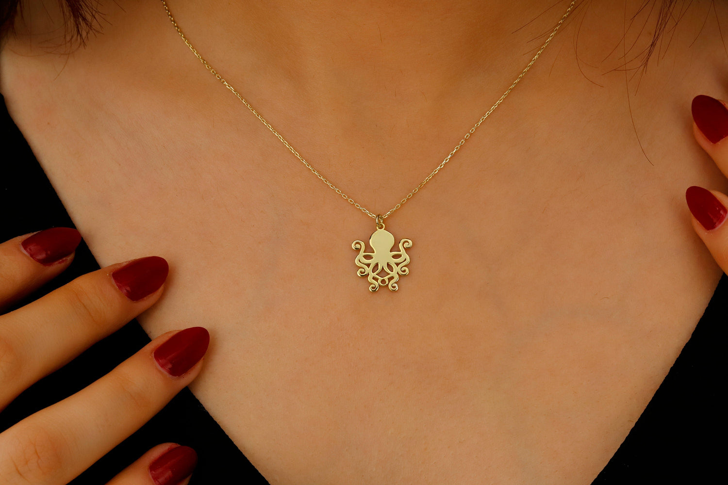 Sterling Silver Octopus Necklace - Unique Marine Jewelry
