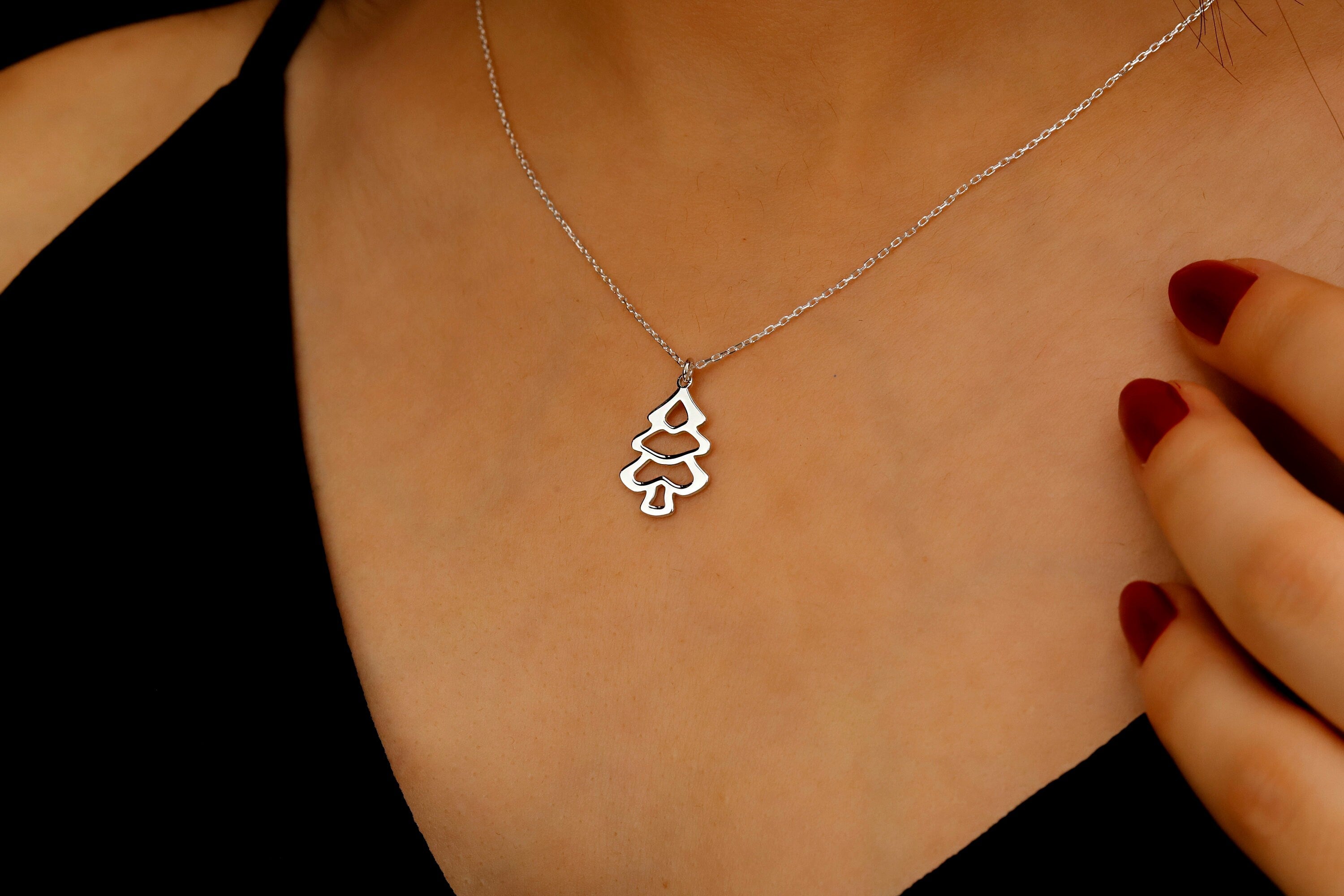 Sparkle &amp; Shine Sterling Silver Christmas Tree Necklace