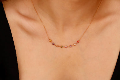 Rainbow Gemstone Choker by SilverGoldandRose