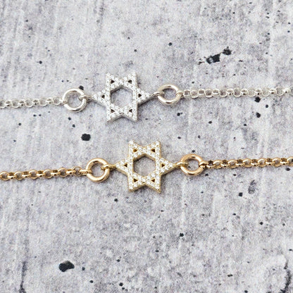 Tiny Star of David Crystal Necklace