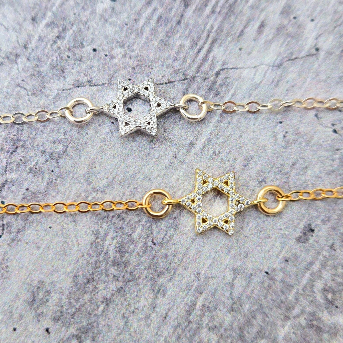 Tiny Star of David Crystal Necklace