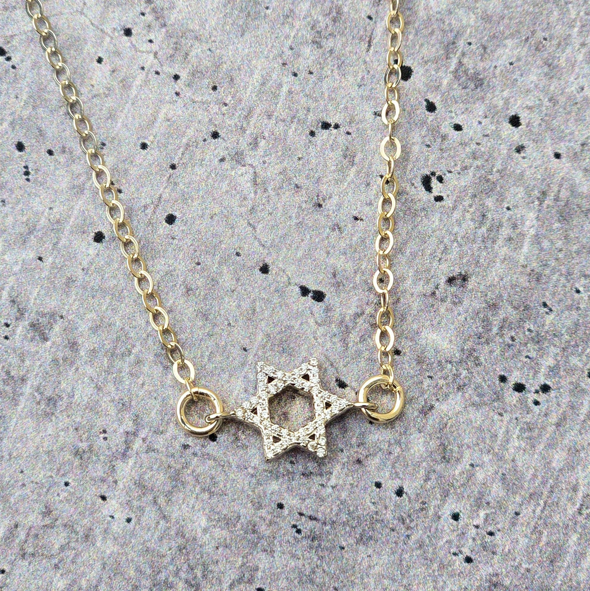 Tiny Star of David Crystal Necklace