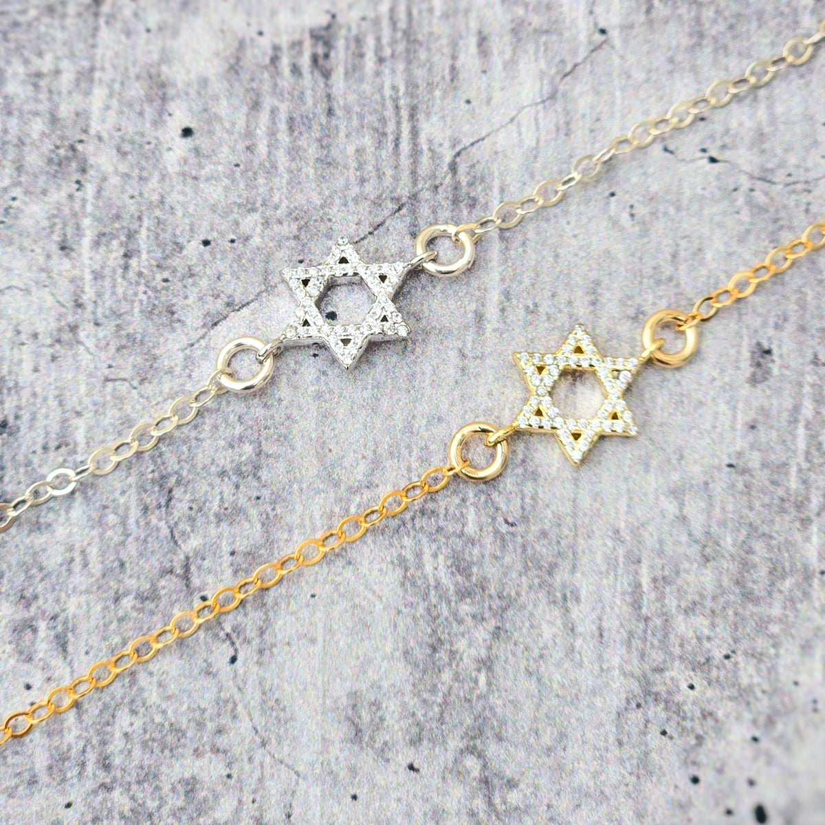 Tiny Star of David Crystal Necklace