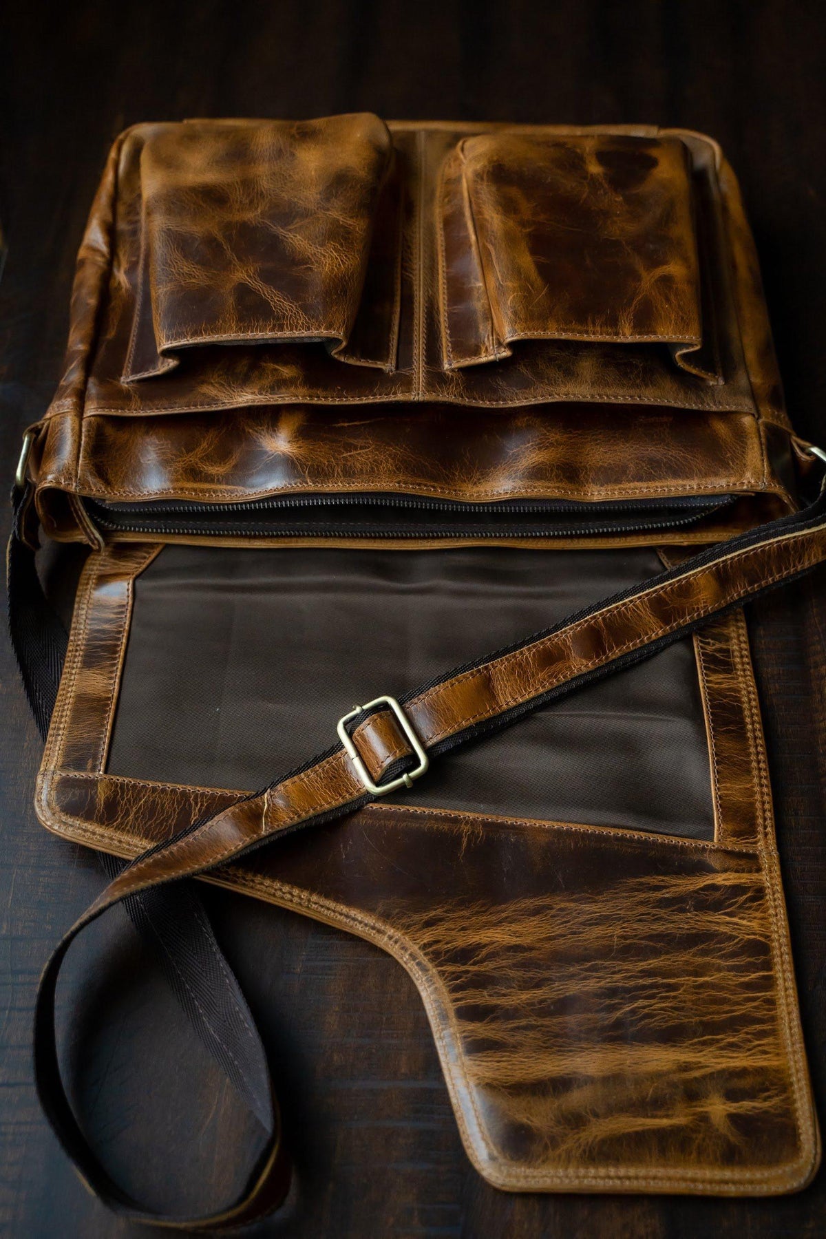 Buffalo Leather Messenger