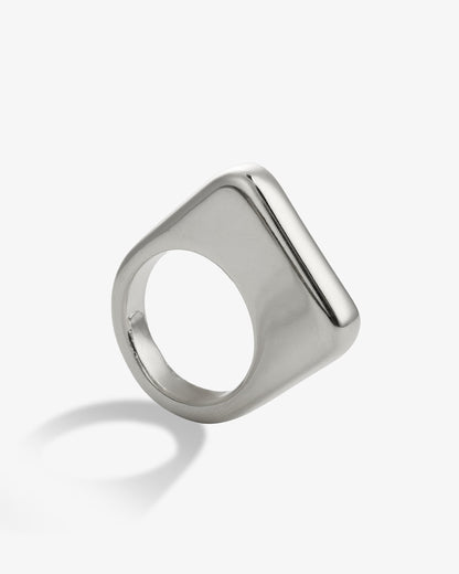 Lily Chunky Square Gold Signet Statement Ring