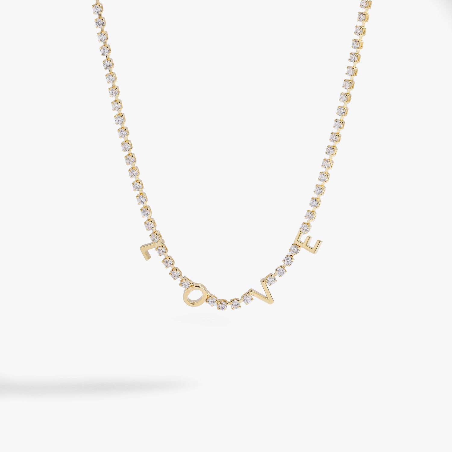 "Love" Crystal Tennis Necklace