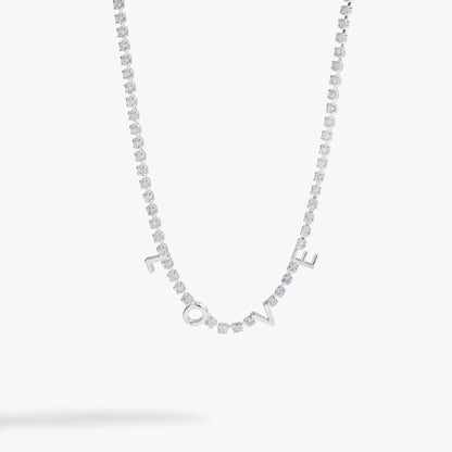 "Love" Crystal Tennis Necklace