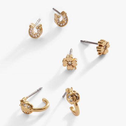 Love and Luck Stud &amp; Hoop Earrings Set of 3