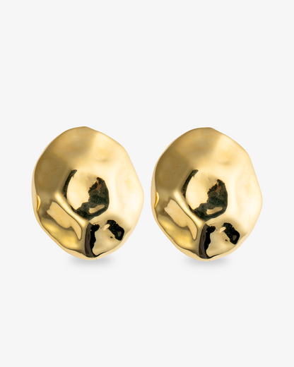 Mayara Oversized Organic Gold Stud Earrings