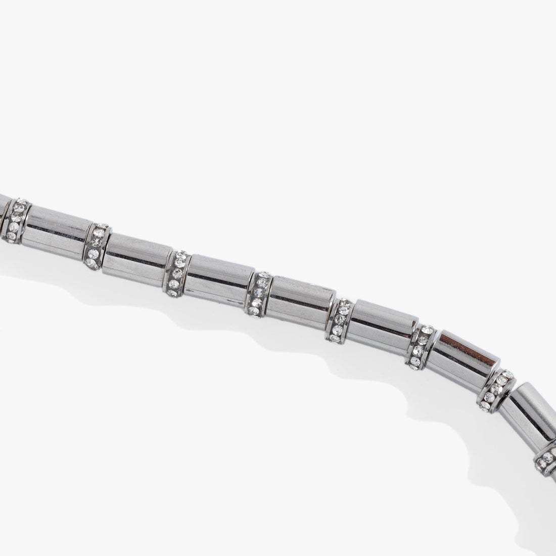 Tube Bead and Crystal Chain Bracelet