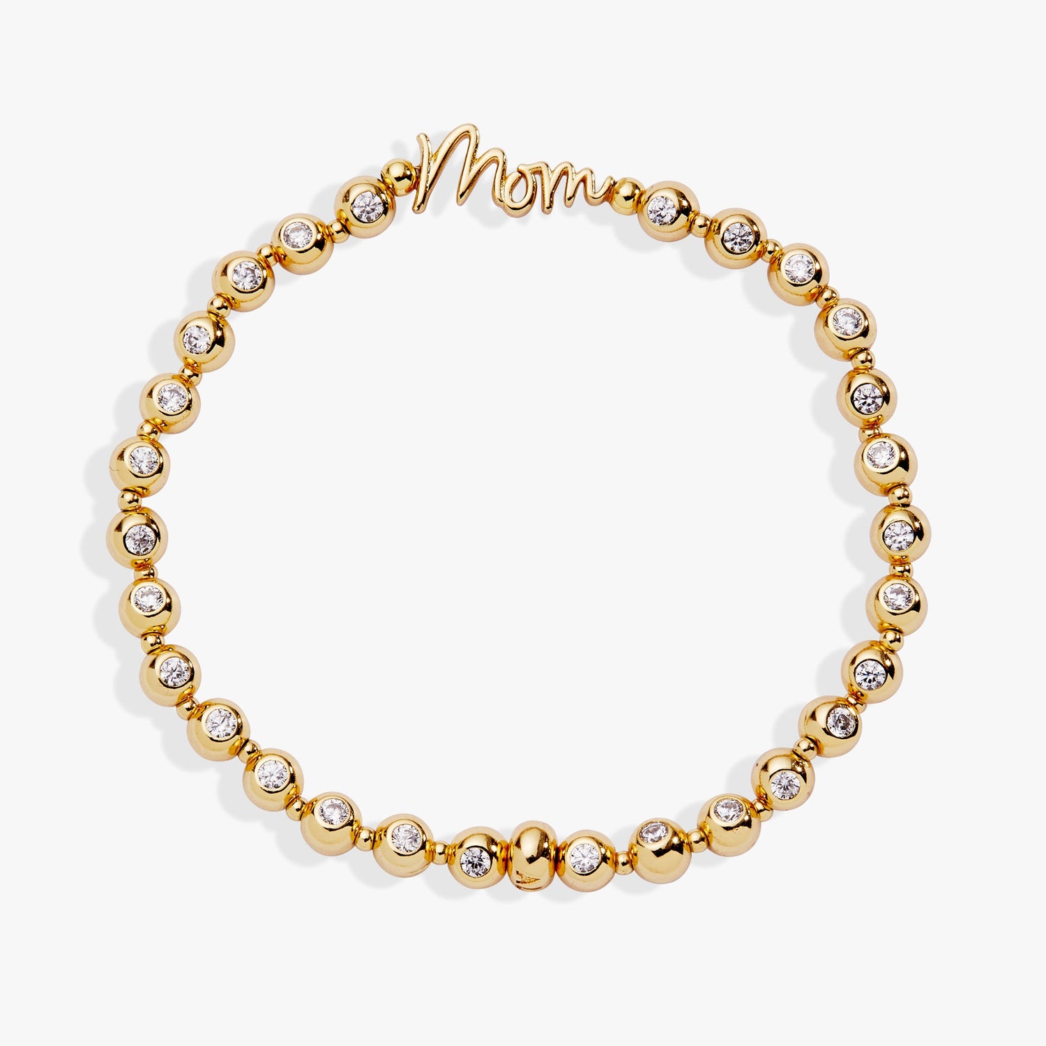 Mom Elongated Crystal Stretch Bracelet