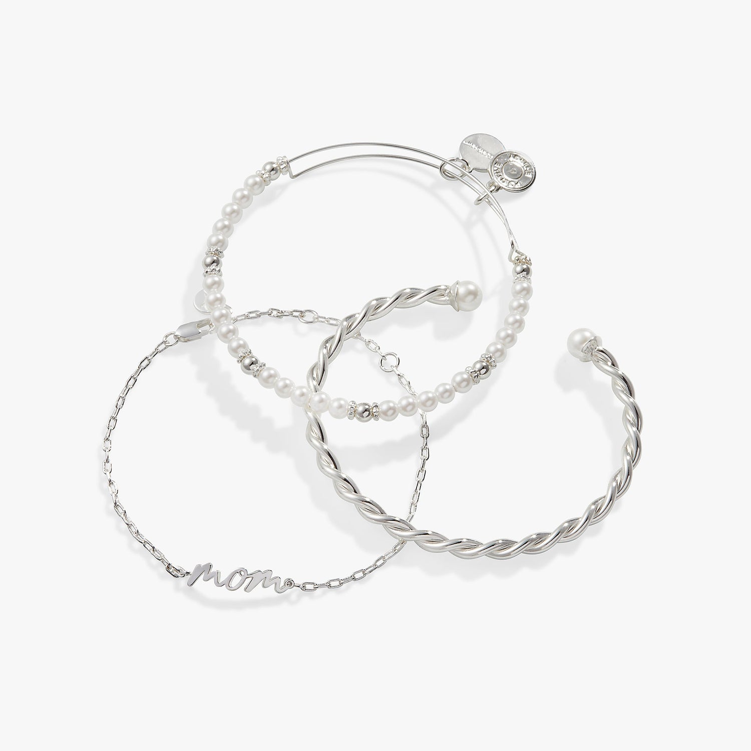 Mom Script Bracelet, Set of 3