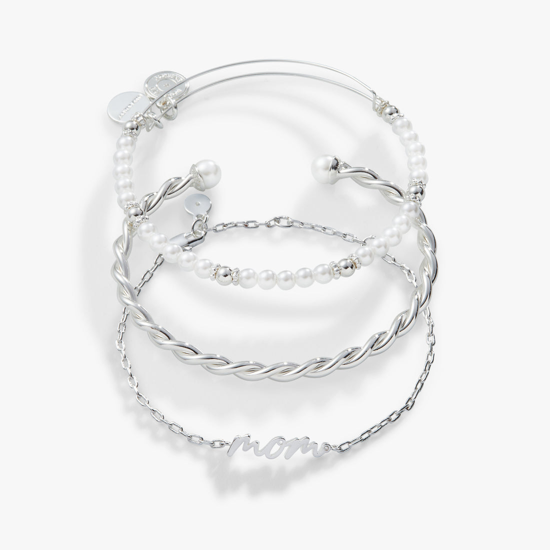 Mom Script Bracelet, Set of 3