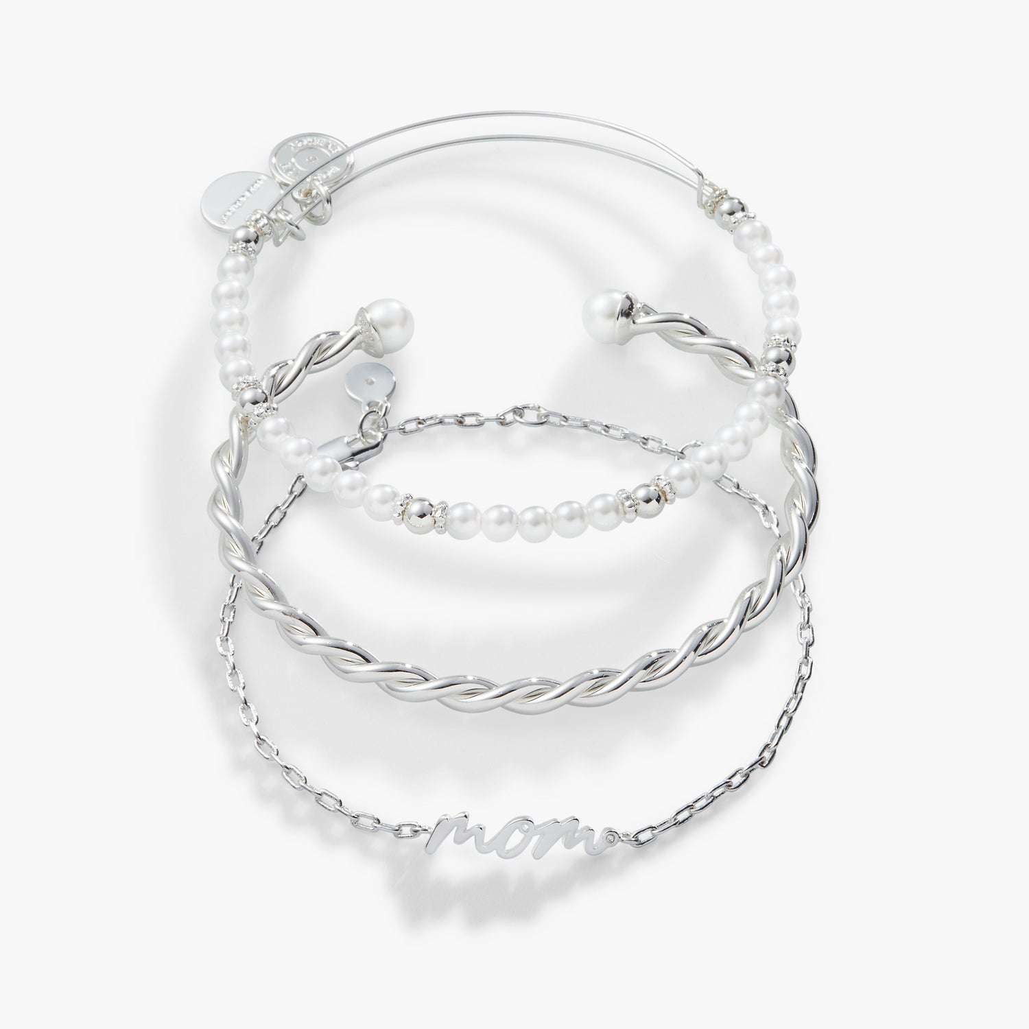 Mom Script Bracelet, Set of 3