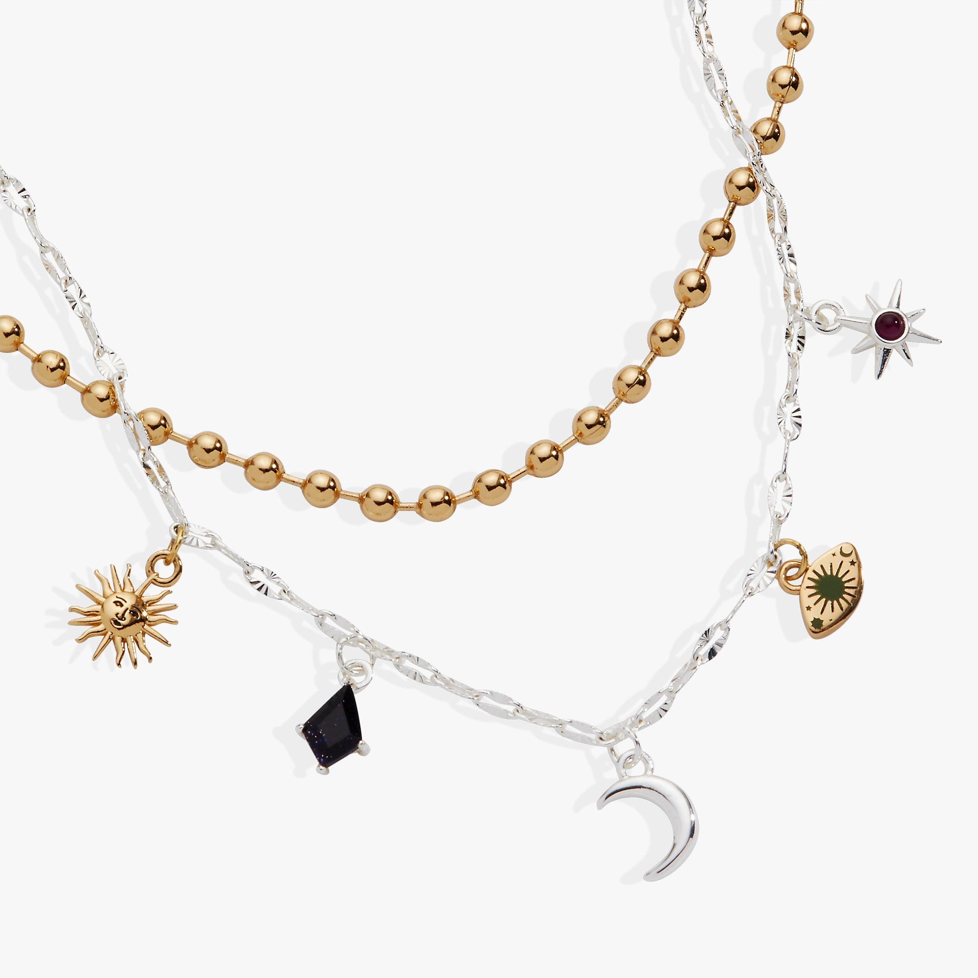 Moon Magic 2 Row Charm Necklace