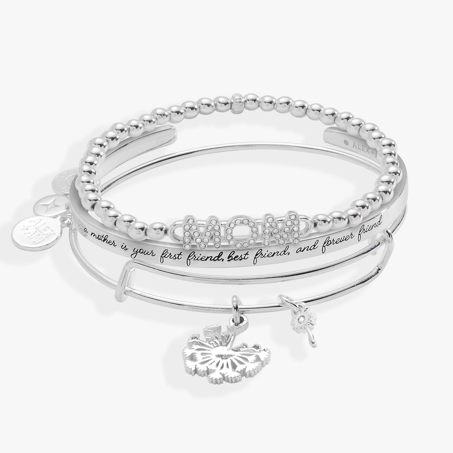 Mom Dandelion Bangle Set of 3